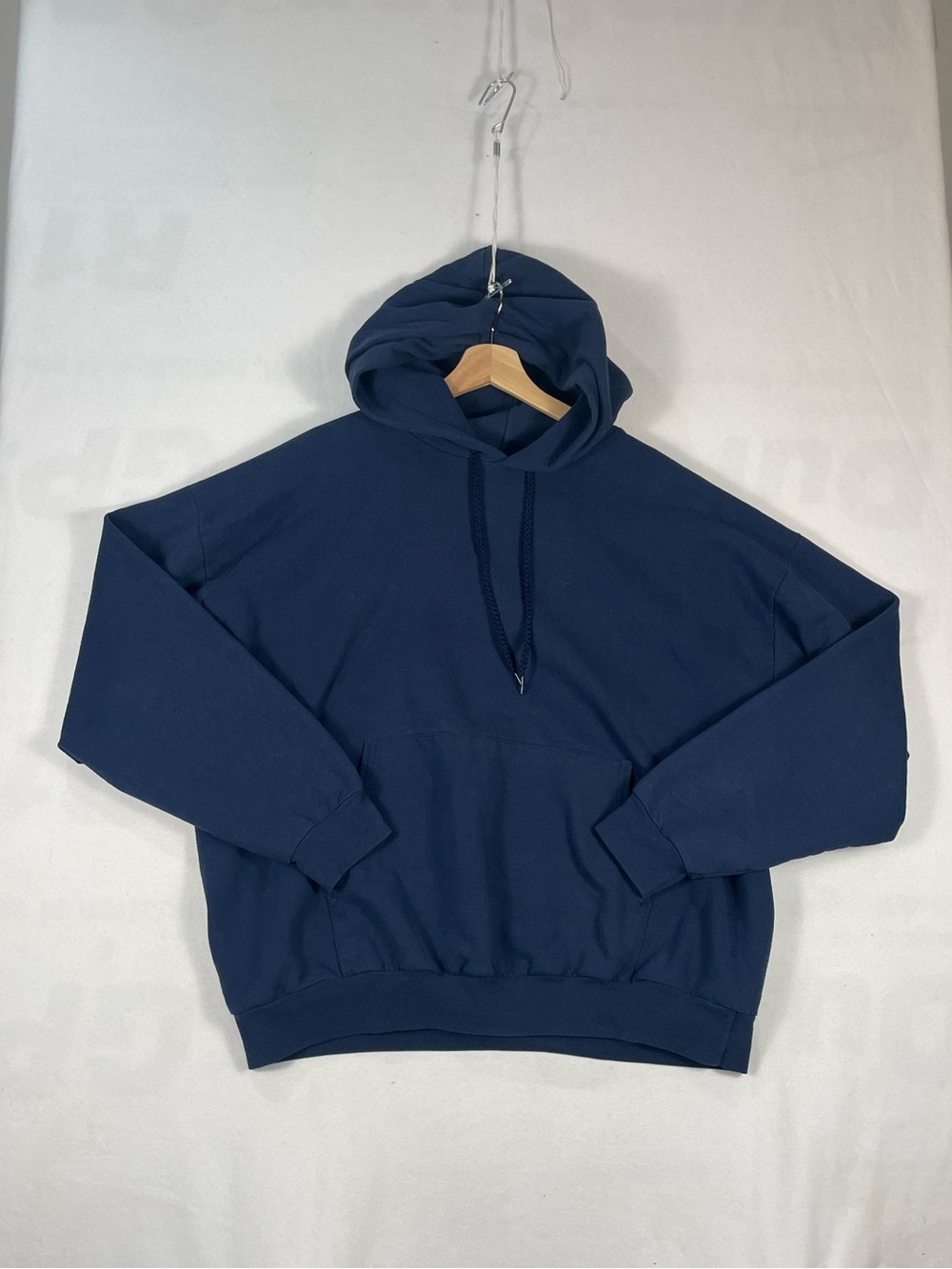Y2K Hanes ComfortBlend EcoSmart Blank Navy Hoodie Pullover Sz 2XL